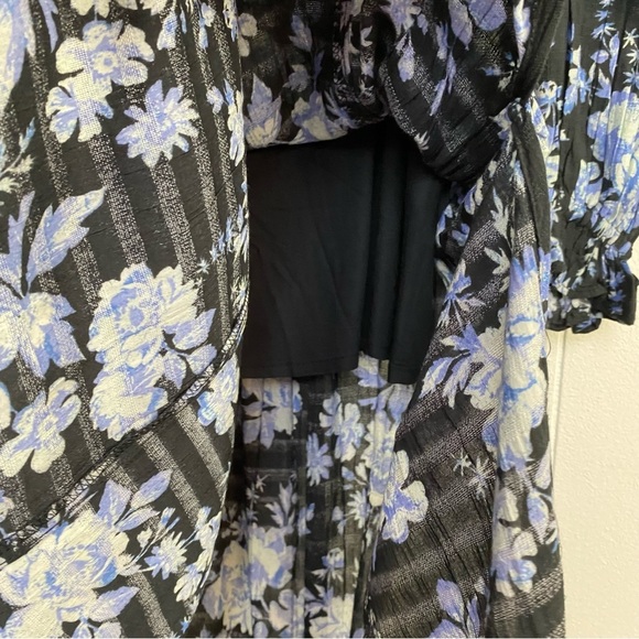NWT $168 Free People Jaymes Midi Dress Floral Printed Blue Black Combo Sz XS - Picture 15 of 16
